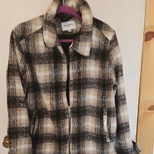 George Black and Cream Plaid Women's Jacket